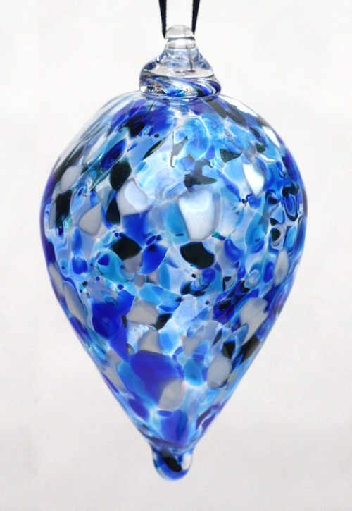 Click to view detail for DB-964 Ornament - Blue Optic Tear Drop $37